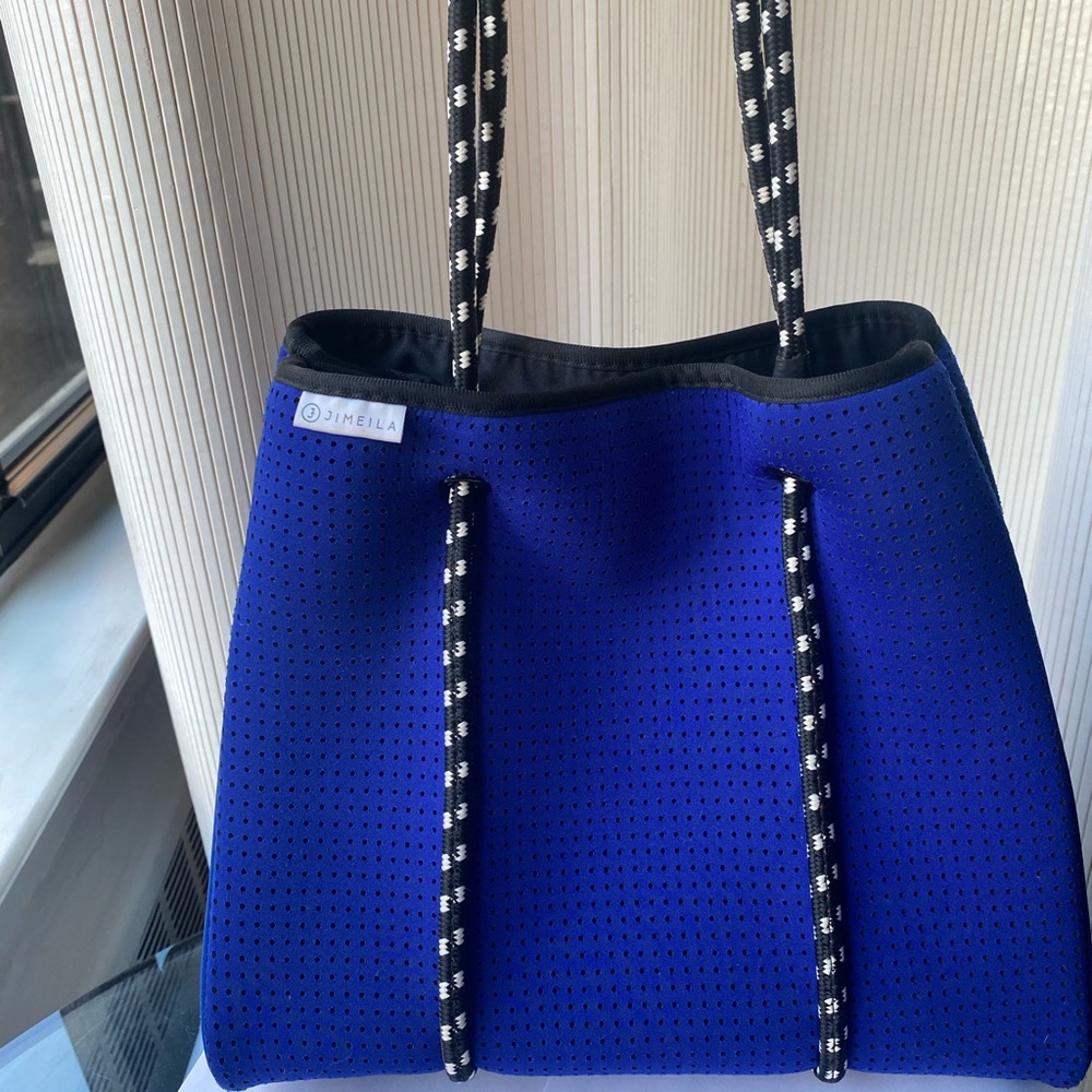 JIMEILA Blue (expandable) Tote with Black Detailing - Great as a Gym Bag too!